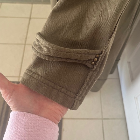 Green Dragon Trench Military Style Double Breasted Army Green Studded Star SizeL - Picture 13 of 16